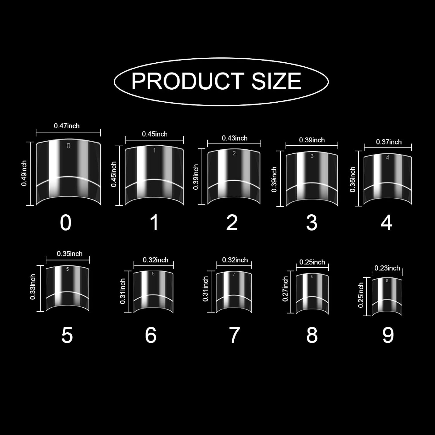 KINBOM 500pcs Clear Nail Tips Short Acrylic Fake Nails with Case Square Half Cover French Fake False Nails for Nail DIY Decoration at Home and Salon - Image 3