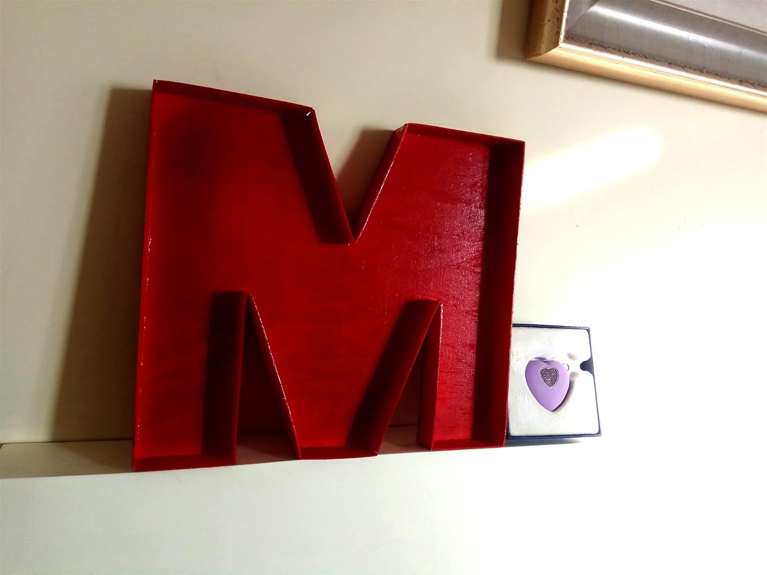 DIY Decorative RED Painted Wooden fillable Letter M