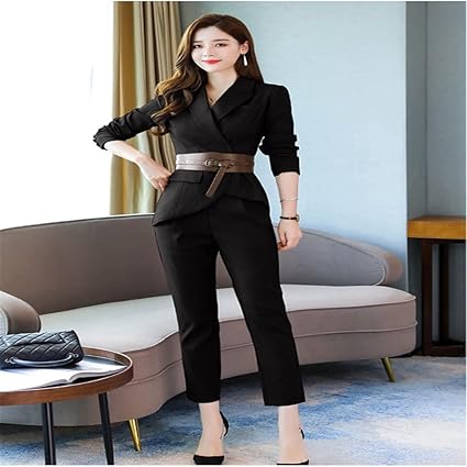 Amazon Co Jp N A ワークレディースビジネスパンツスーツ不規則なブレザーとベルトパンツスーツ女性2ピースセット Color C Size M ファッション Amazon Co Jp N A ワークレディースビジネスパンツスーツ不規則なブレザーとベルトパンツスーツ女性2ピースセット Color C Size M ファッション