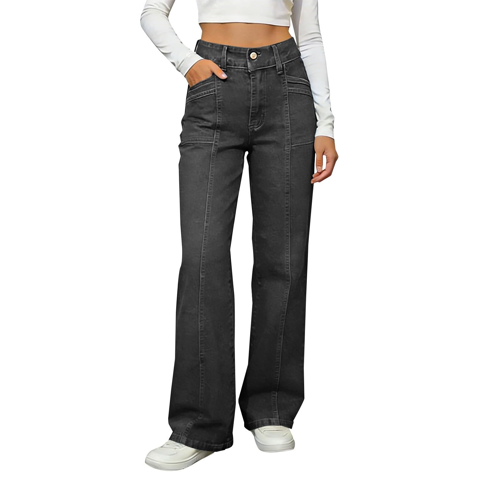 Jeans Baggy Donna Jeans Vita Alta Larghi Curvy Pantaloni Elasticizzati Leggeri Gamba Larga Taglie Forti Pantaloni Denim Baggy Casual Palazzo Wide Leg Pantalone Tempo Libero Y2k Vintage