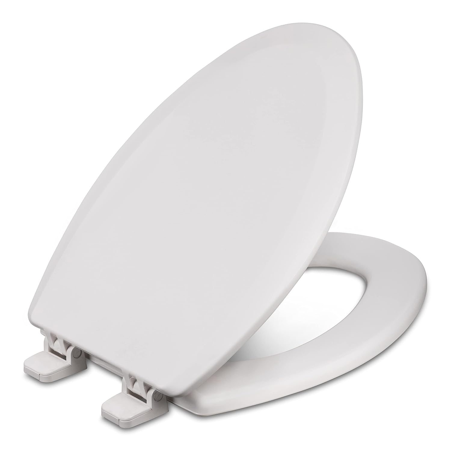 Centoco Elongated Toilet Seat, Closed Front with Cover, Residential, Premium Seat, Regular and Skirted Toilet Hardware, Plastic, Made in the USA, 950CT-001, White