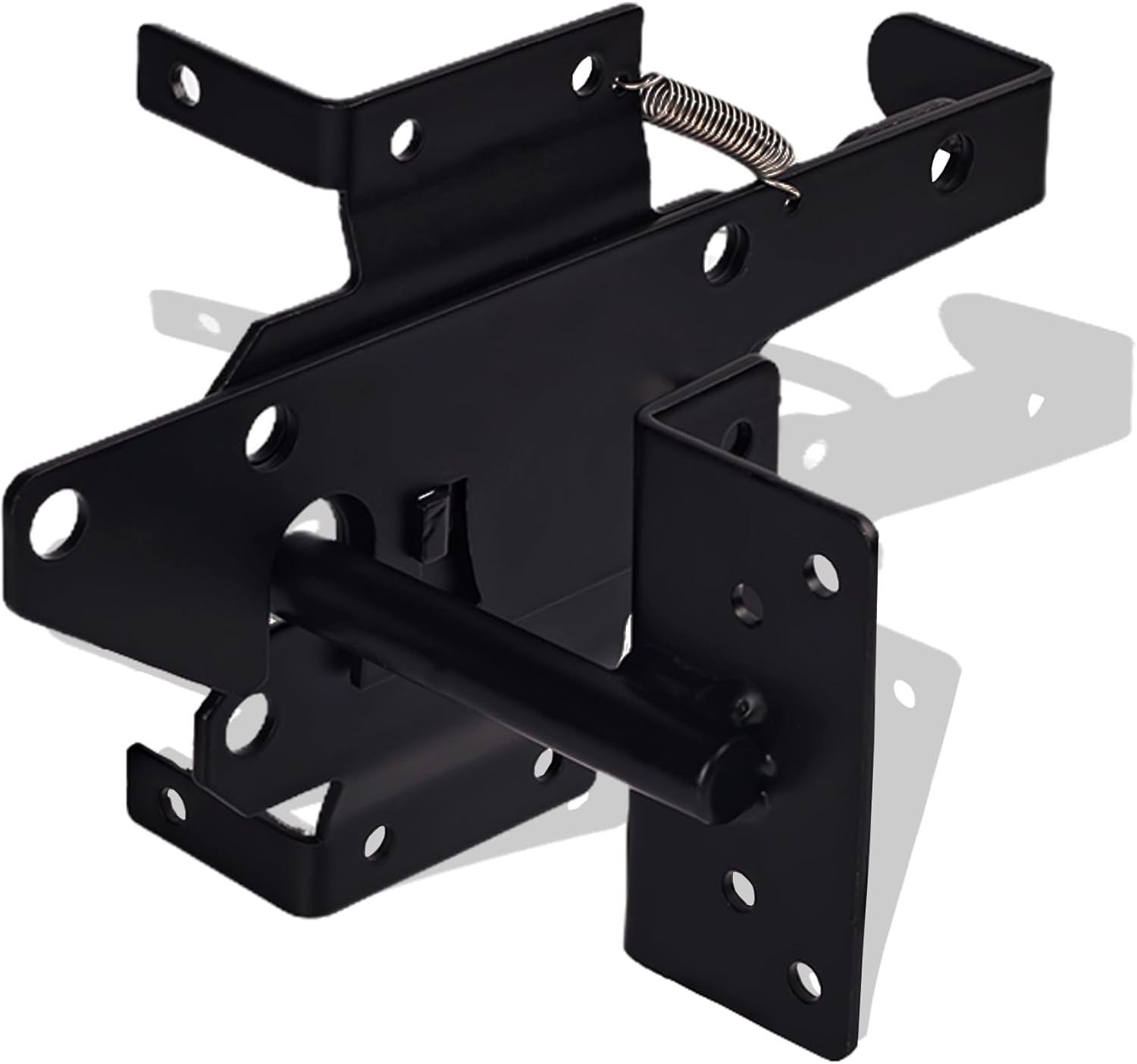 Self-Locking Gate Latch - Heavy Duty PVC/Gate Latch for Wooden Fence - Outswing Gate with Automatic Locking & Rust Proof, Black