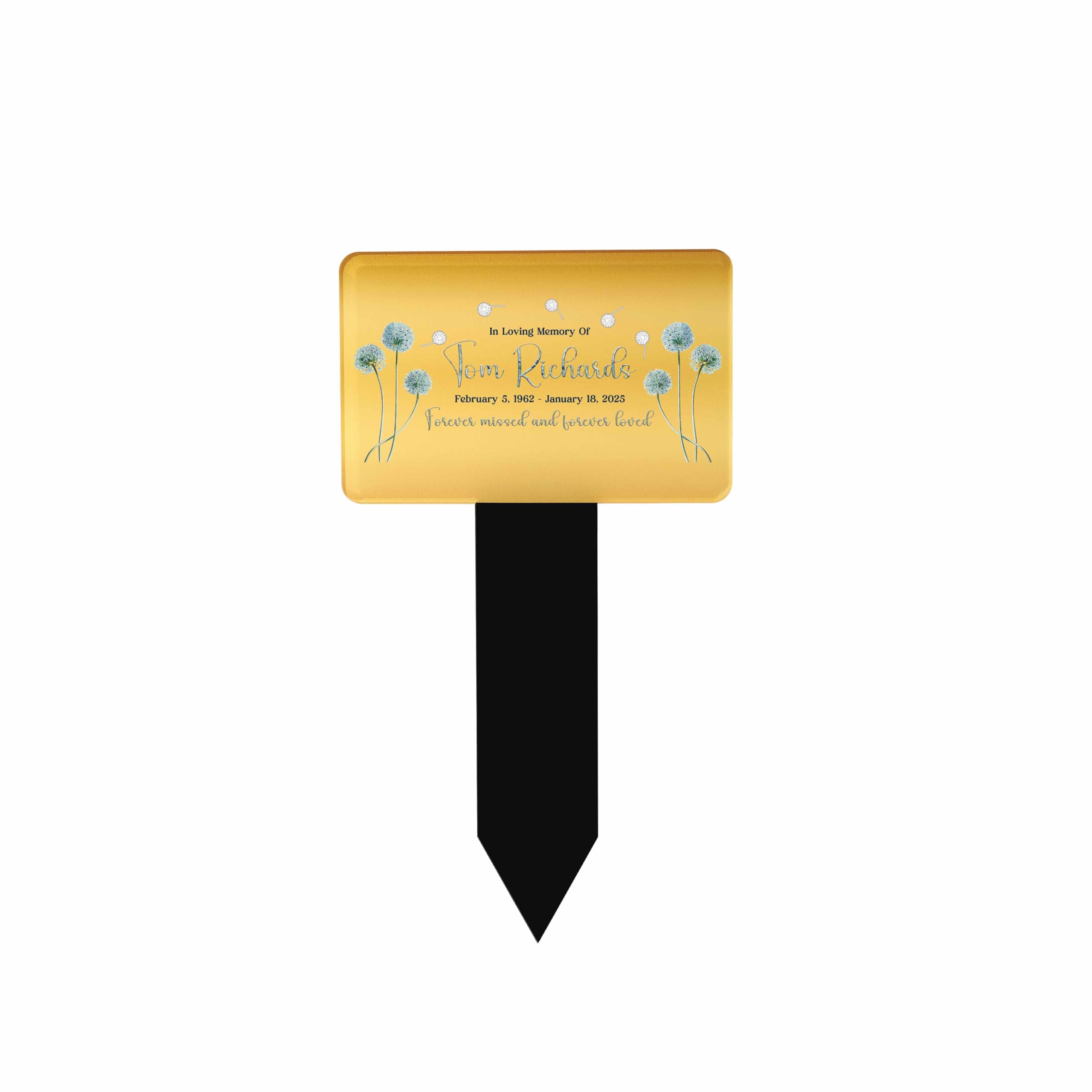 Varsany Personalised Memorial Plaques for Garden/Graves– Custom Bereavement Gifts Plaque, Grave Memorial Stick Gold Style 1