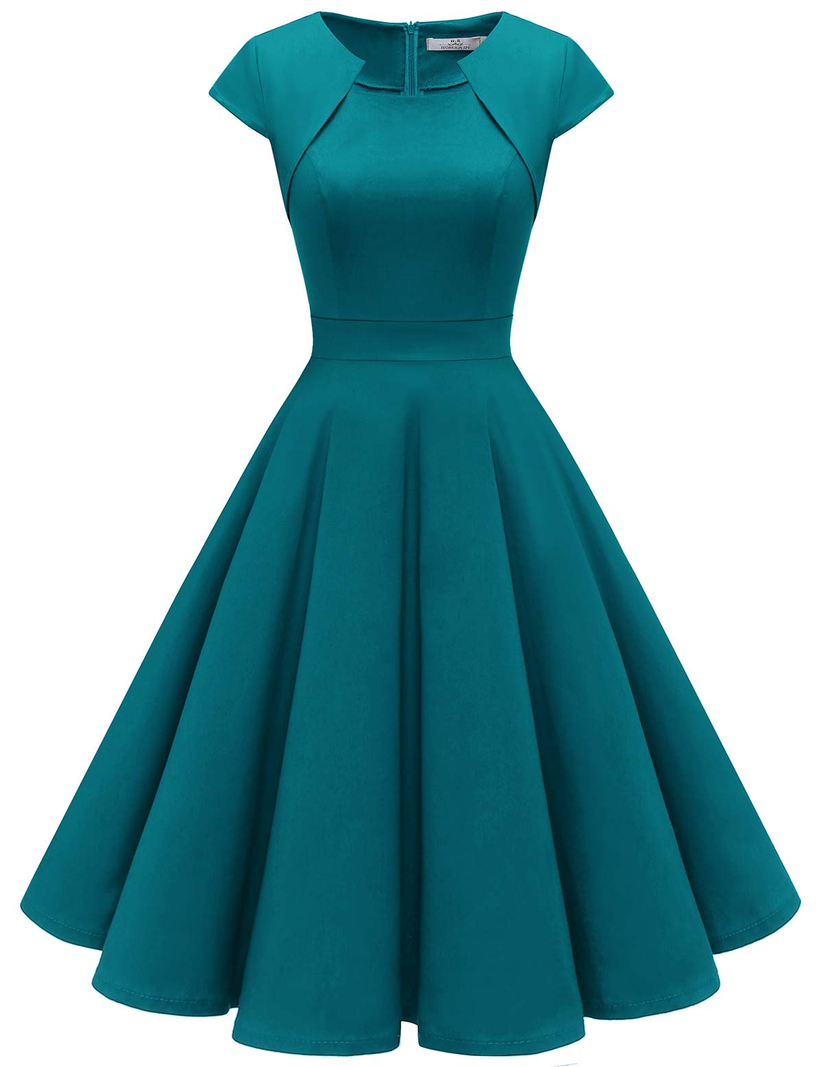 Homrain Women's 1950s Retro Vintage A-Line Cap Sleeve Cocktail Swing Party Dress