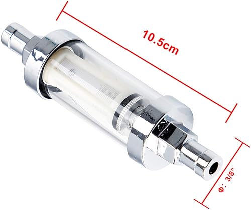 Miniatura 3 de CarBole 9748 - Filtro universal de bomba de combustible de entradasalida de 38 pulgadas, visión transparente, cristal, 5 unidades