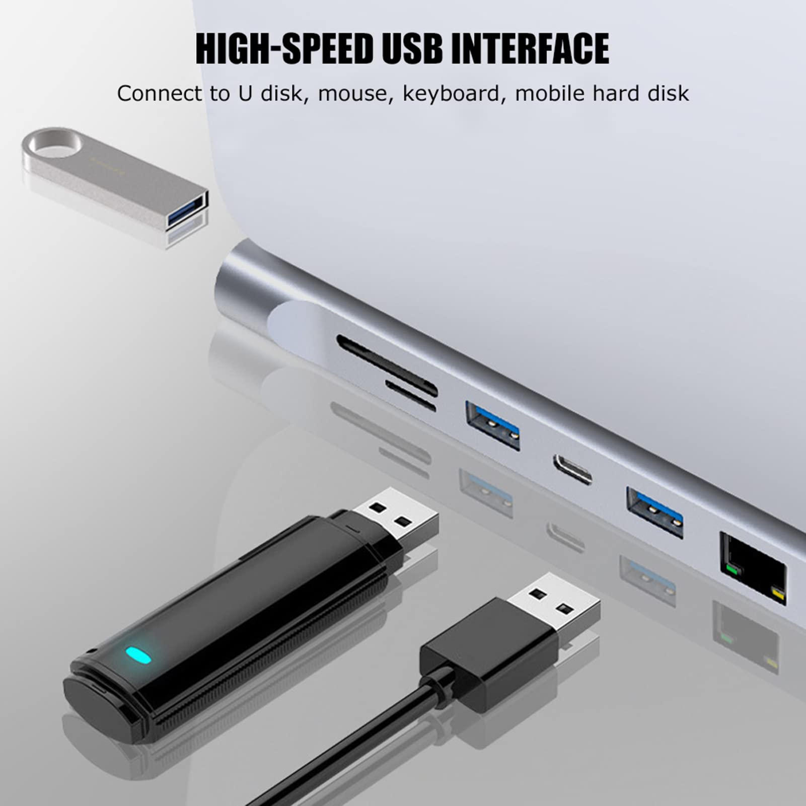 Estación de Acoplamiento 12 en 1, Salida Dual HDmi Vga, USB 3.0 Compatible con Carga Rápida PD, Salida de Audio de 3,5 MM Compatible con RJ45, 87 W Adecuado para Disco U, Ratón, Teclado