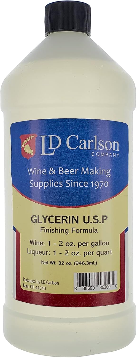 LD Carlson Glycerine U.S.P. 32oz Bottle (For Home Made Wine And Liqueurs)