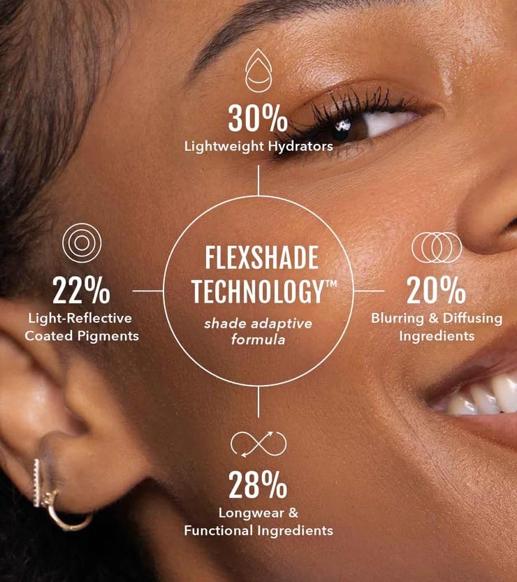 No Makeup Makeup Long-Lasting Lightweight Foundation & Brush Duo | Cruelty-Free, Fragrance-Free, Buildable, Transfer-Proof Liquid Makeup (Deep) - Image 4