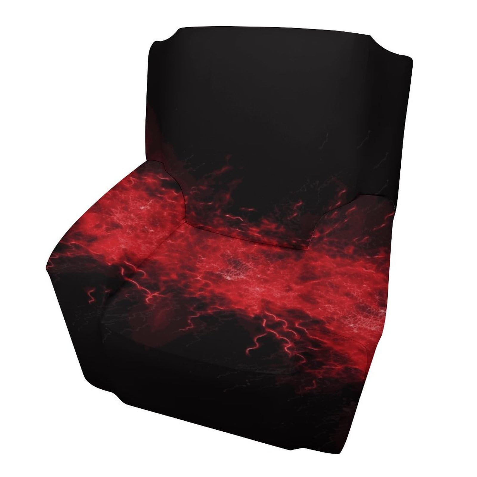 Fodpand Style Explosion Burst Red Black Sofa Cover Soft 1 Seater Sofa Slipcover For Pets Washable,Couch Cover With Elastic Straps Furniture Protector