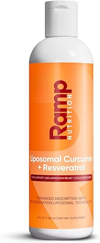 Curcumina liposomal + resveratrol  Suplemento líquido  Entrega liposomal avanzada para una absorción óptima  6 onzas líquidas (6.1 fl oz)  30