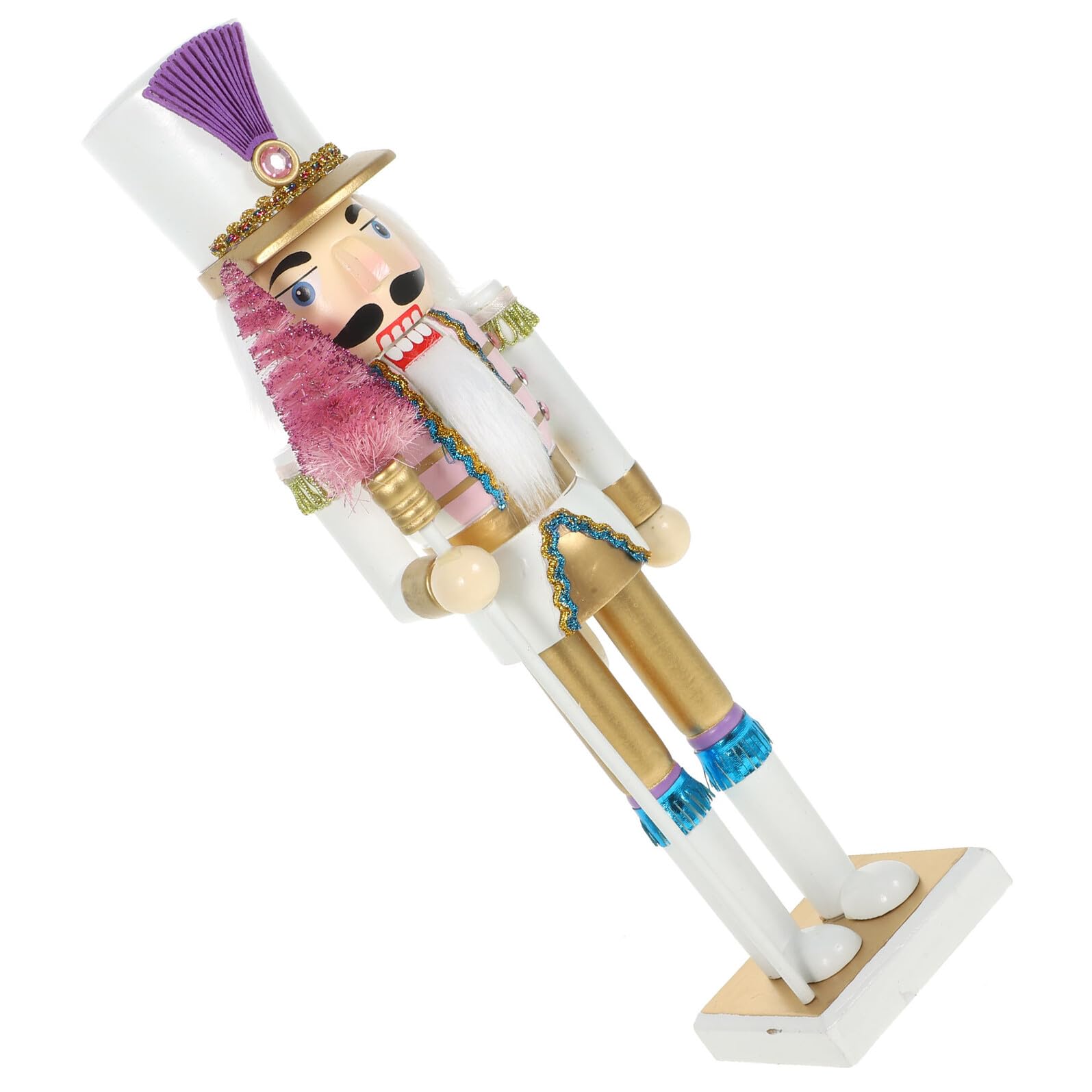 Figurine Casse-Noisette en bois de 38 cm violette pour décoration de table