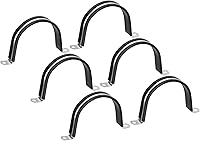 Vista 15 de uxcell 16 abrazaderas de cable de 1.496 in (1-1/2 pulgadas), correa de goma acolchada de goma de acero inoxidable 304 abrazadera de manguera