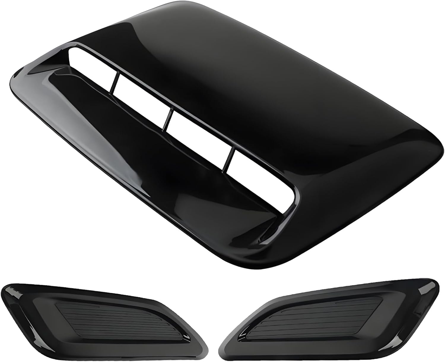 Car Hood Air Outlet Decoration Parts Nose Cover Air Outlet Modification Hood Air Outlet-Bright Black