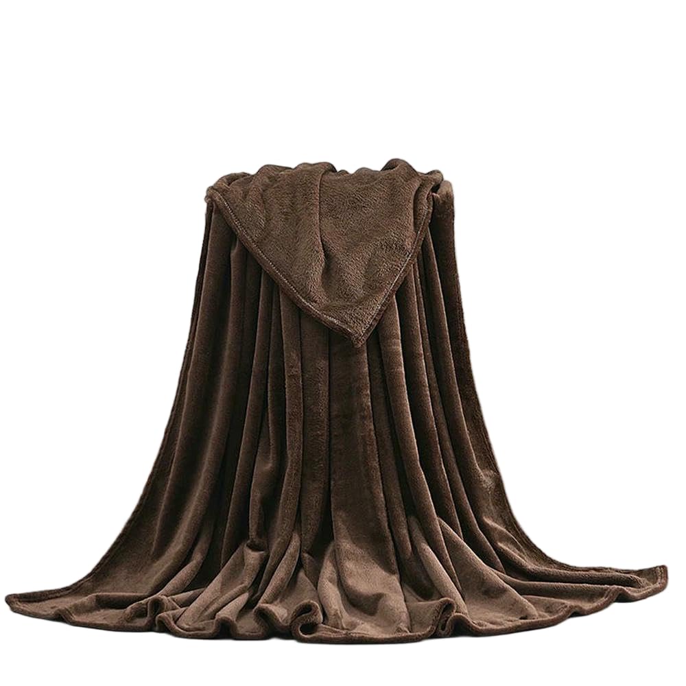 Couverture douce en velours corail uni pour un lit chaud en hiver
