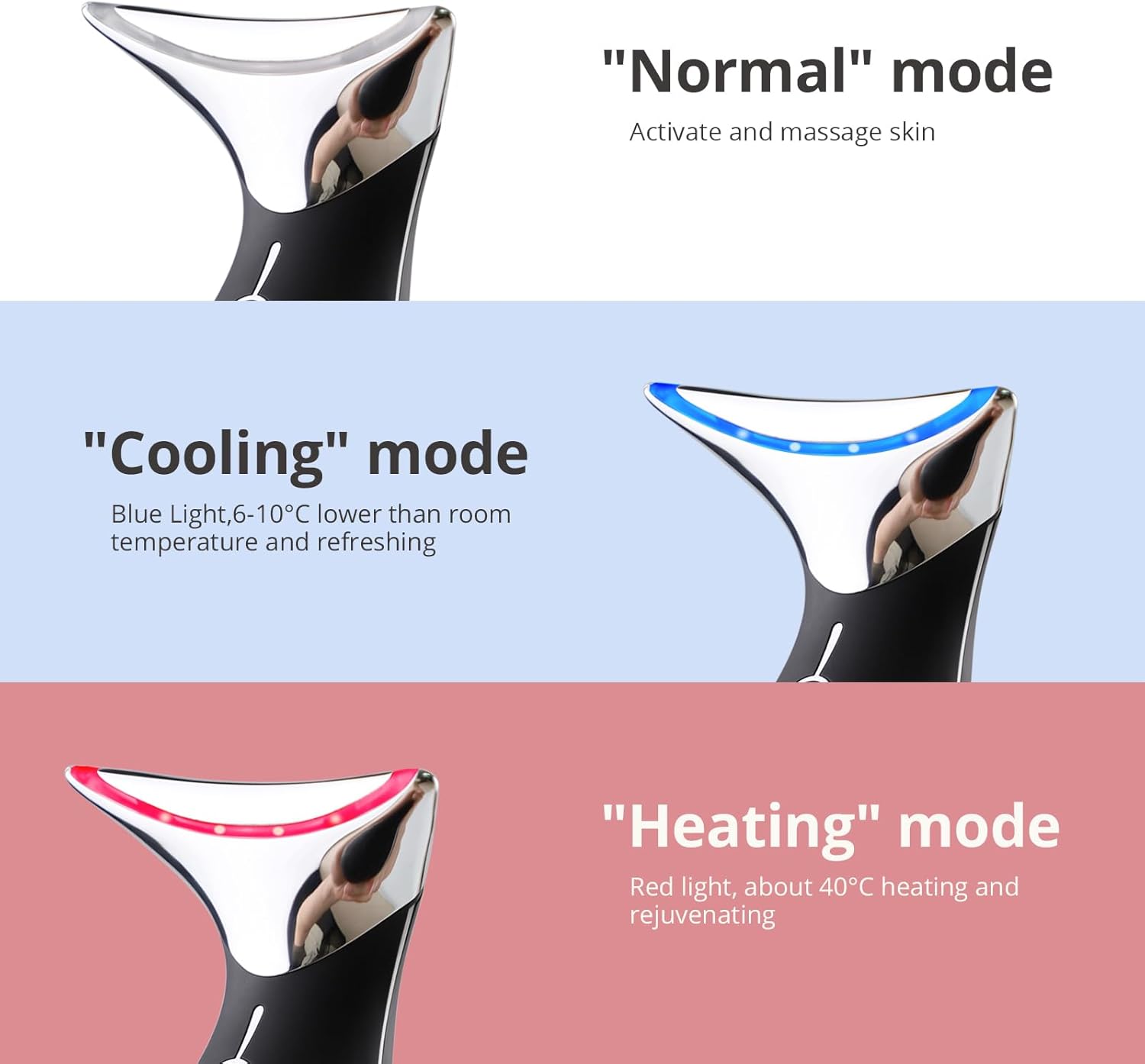 Ms.W Red Light Neck Face Massager, Facial Massager with Hot & Cold Modes for Skin Care, Vibration for Skin Tightening and Rejuvenation - Image 2