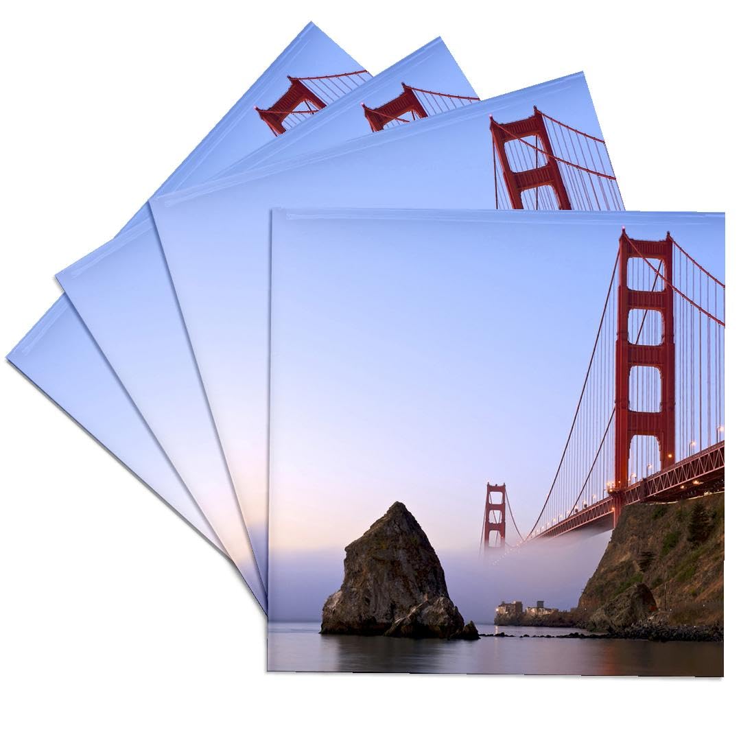 3dRose CST_88611_3 California, San Francisco Golden Gate Bridge US05 RJA0081 Rebecca Jackrel Ceramic Tile Coasters (Set of 4)