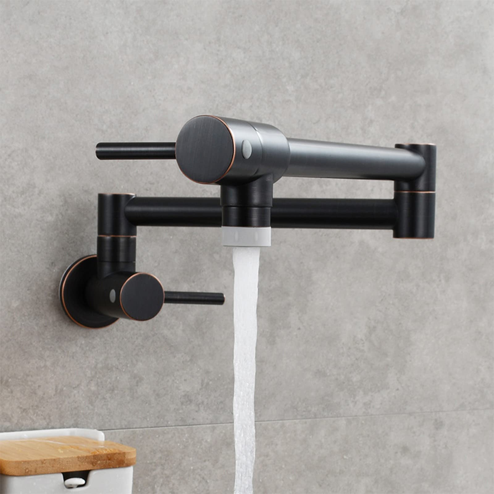 Grifo para llenado de ollas de pared con doble articulación giratoria y monomando