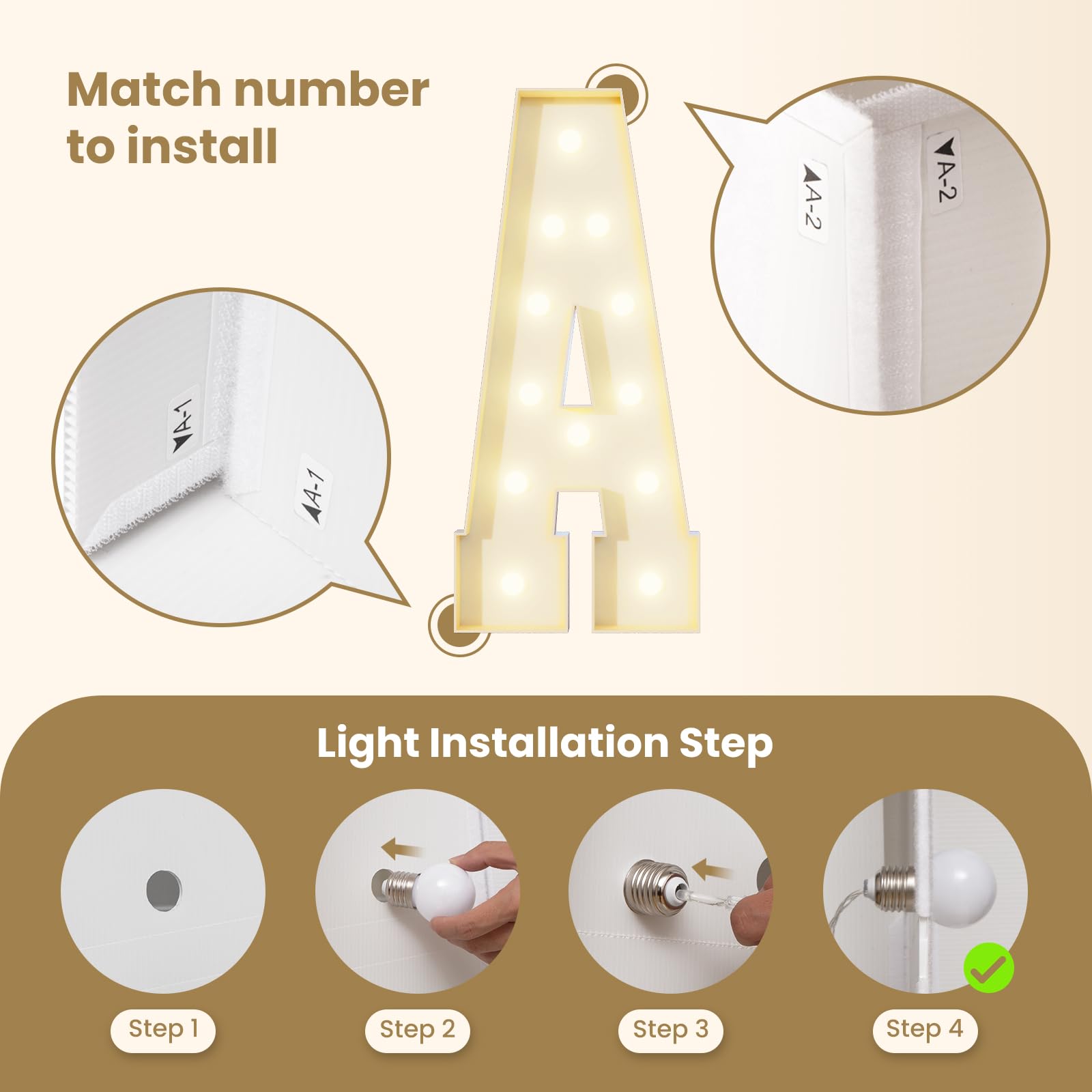 Números de marquesina multifuncionales de 4 pies, tablero de plástico corrugado, montaje rápido en 5 minutos sin herramientas, para decoración de fiestas, desmontado en letreros de patio en blanco,