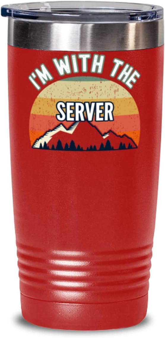 Server, I'm With The Server Coffee Tumbler 20oz Red