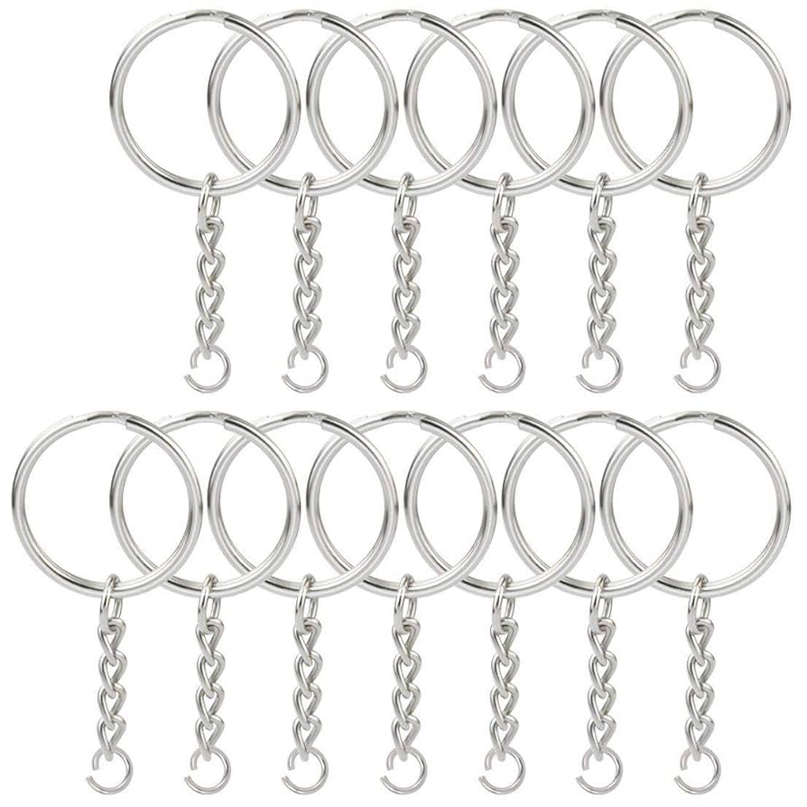 Amazon.com: Metal Split Keychain Ring Parts - 50 Key Chains