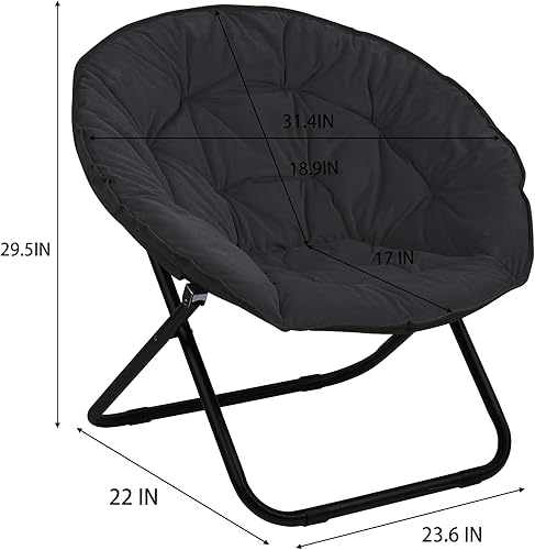 Miniatura 2 de GREZJXC Silla redonda plegable con platillo de luna con capacidad de peso de 220 libras, silla acogedora para relajarse, jugar o como asiento