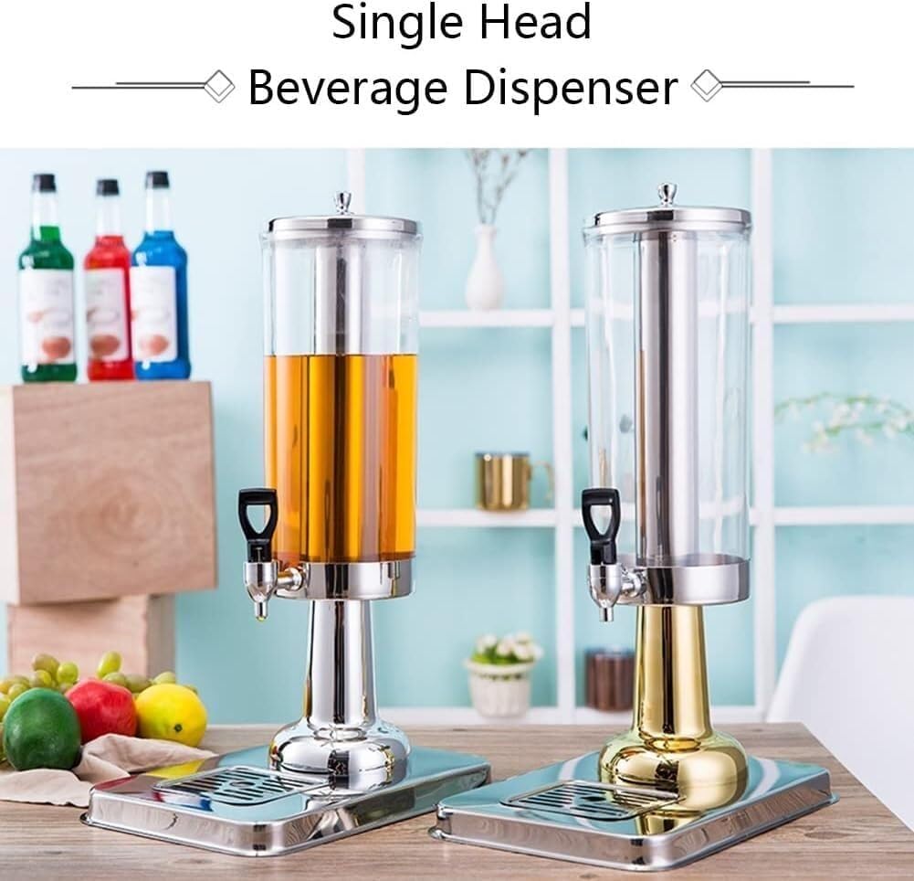 Dispensador de Bebidas de Acero Inoxidable con Grifo, dispensador de Bebidas frías y Calientes con Bandeja de Drenaje, para Fiestas, Eventos, Catering, restaurantes, hoga,Gold