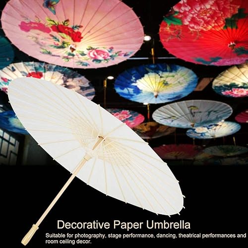 Miniatura 3 de Sombrilla de papel paraso de danza clásica blanca, impermeable, hecha a mano, chino, japonés, paraguas de papel aceitado, sombrilla para bodas,