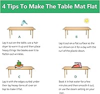 Vista 7 de Mantel de plástico transparente de 40 x 60 pulgadas, protector de tapete de PVC rectangular antideslizante para comedor y mesa auxiliar, 0.059