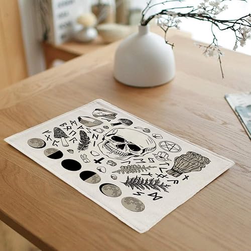 Miniatura 6 de rouihot Juego de 6 manteles individuales con patrón de bosque, hojas verdes, helecho, floral, naturaleza, delicado, antideslizante, tapete para mesa