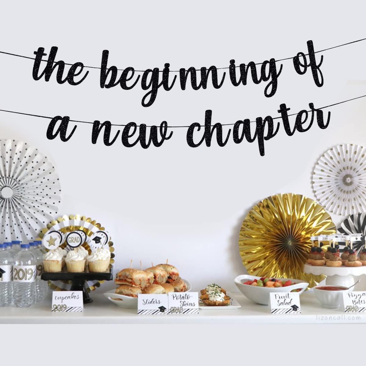 Abschluss Banner 'The Beginning Of A New Chapter' - Glitzer Dekoration Für Class Of 2025