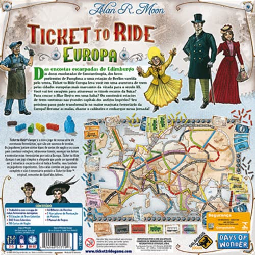 Galápagos, Ticket to Ride: Europa, Jogo de Tabuleiro para Família, 2 a 5 jogadores, 30 minutos por p