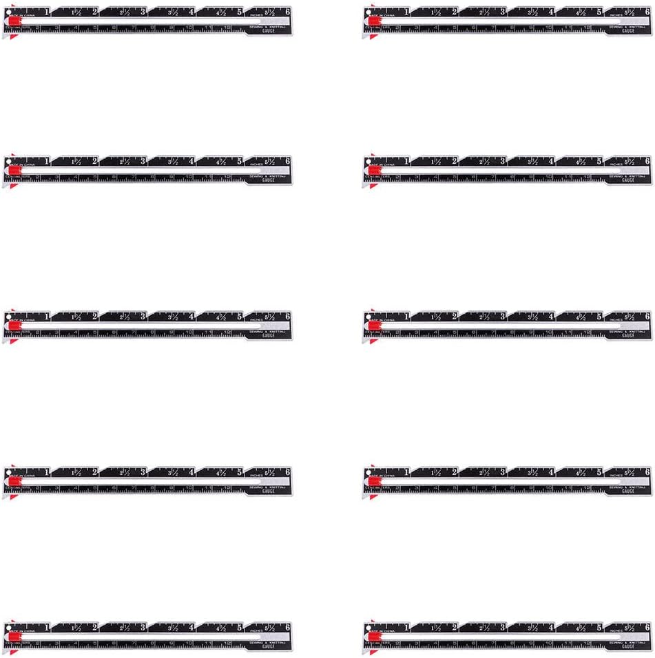 Baosity 10Pcs Sewing Knitting Size Measure Ruler with Sliding Adjustable Marker