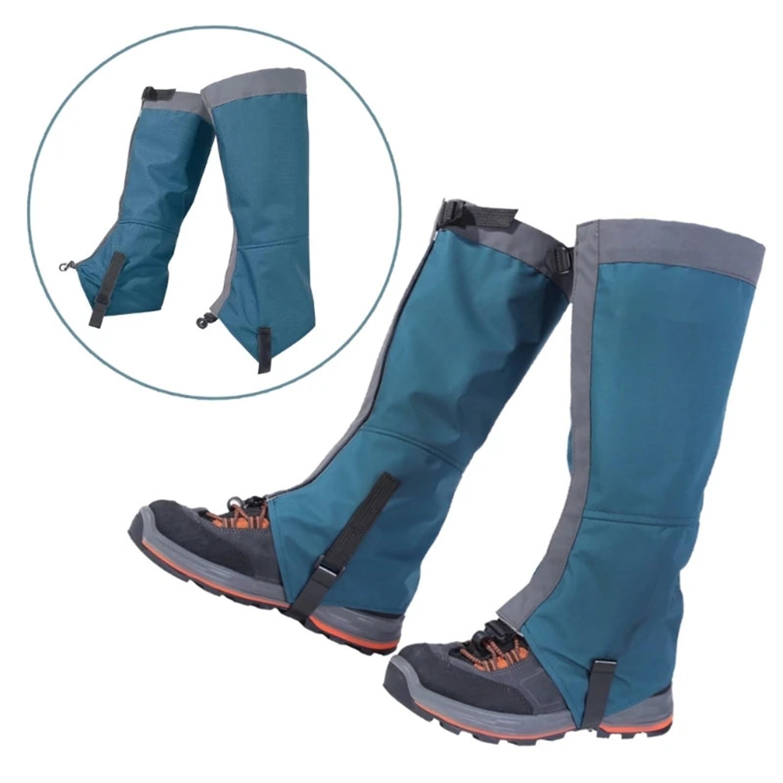 2 pares de cubiertas for zapatos, polainas impermeables for piernas, ajustables for botas nieve, calentador for, cubierta for senderismo para Protección