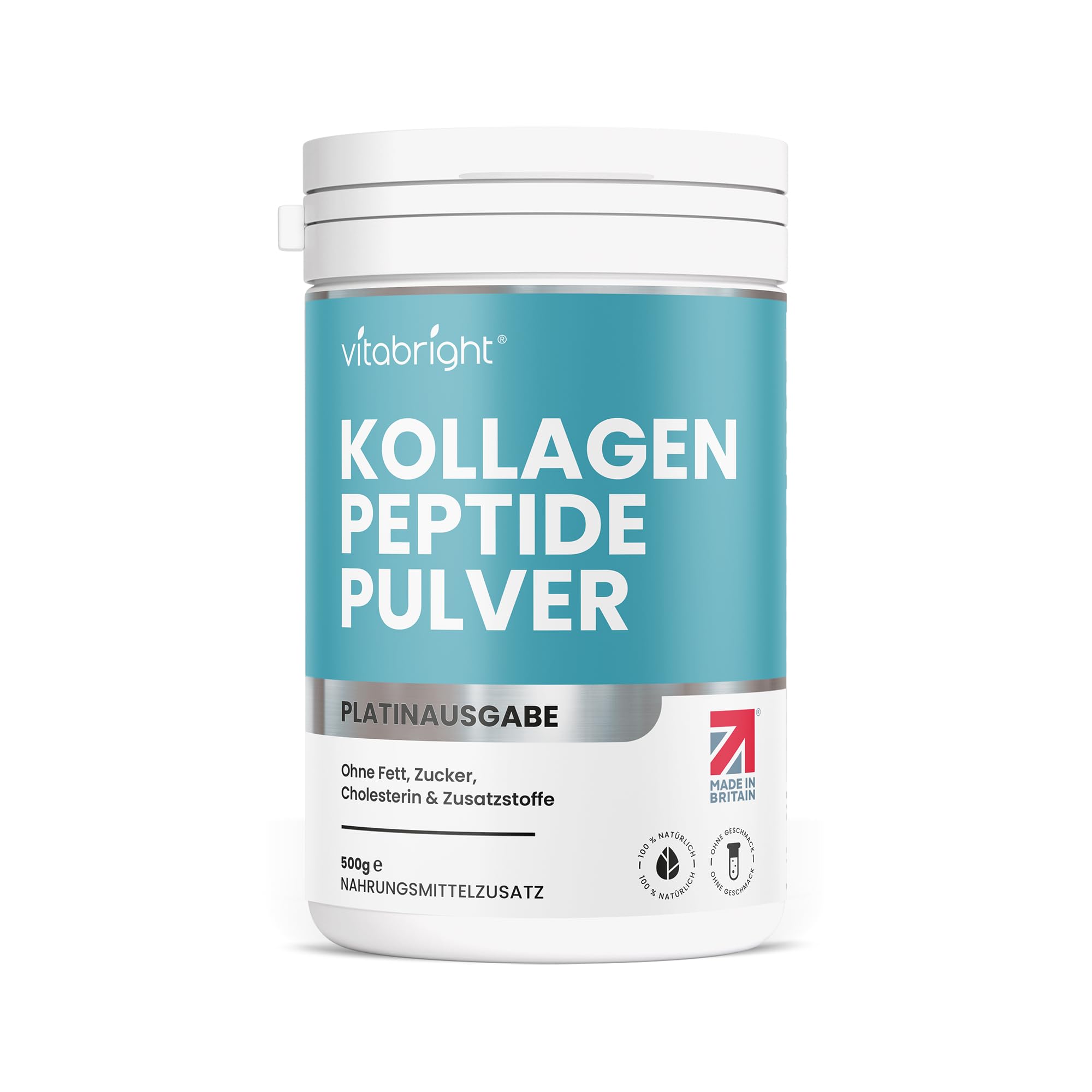 Mastervalley Kollagen Peptide Pulver 500g – Typ 1,2,3, Geschmacksneutral, Hoch Bioverfügbar