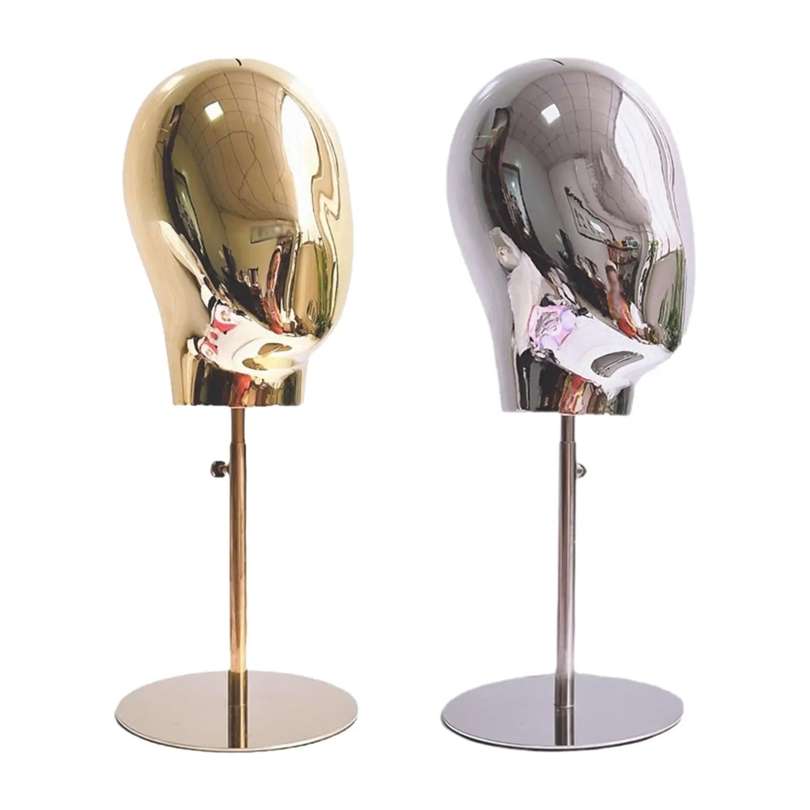 Mannequin Head Model Hairpieces Display Stand Height 45-58cm For Business Hairdresser Training Beginner Stylist Personal Use(Silver)