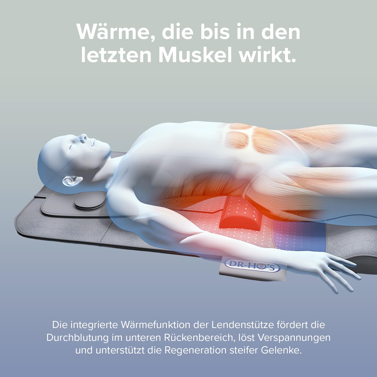 DR. HO’S MotionSolution® Mat | Massage Matte für Wirbelsäulenpflege mit Wärmefunktion | Massagematte für Rücken, Nacken & Hüfte | Faltbare Vibrationsmatte | Massageauflage individuell einstellbar