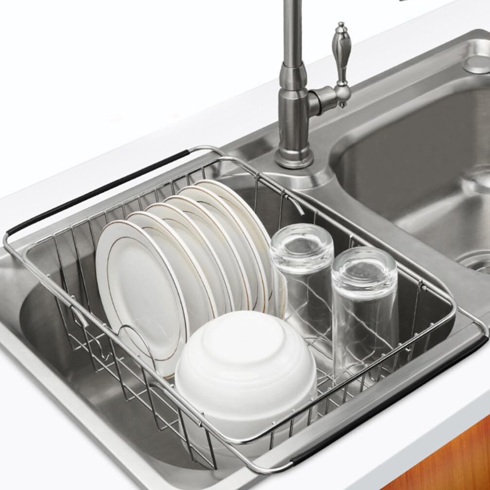 UPKOCH Rejilla De Secado para Fregadero Escurridor De Platos De Acero Inoxidable Organizador De Ollas Y Sartenes Utilizado sobre El Fregadero para Cuchillos Cucharas Y Tenedores M