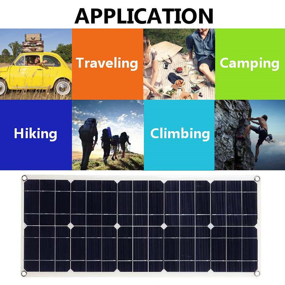 Kit De Panel Solar Flexible De 100 W, 200 W, 300 W, 400 W, 500 W, 600 W + Controlador De 40 A, Panel Solar PortáTil De AlimentacióN Usb De 12 V Para Autocaravana/Techo/Barco/Coche/Camping,1x100W