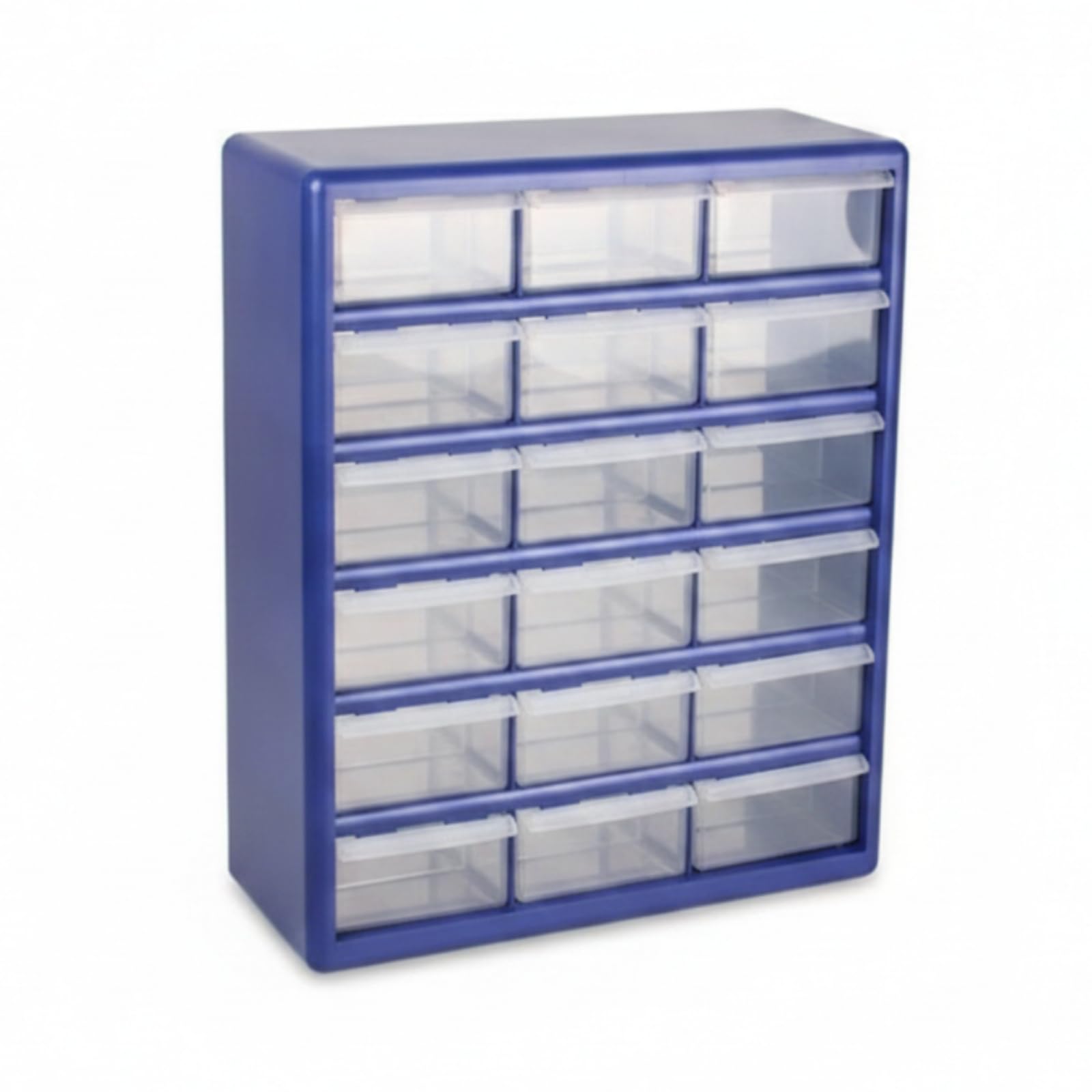 Gralara Organizzatore a Cassetti Cassetti Trasparenti Rettangolare Cassettiera da Scrivania Compatta Mobili Contenitori, Blu