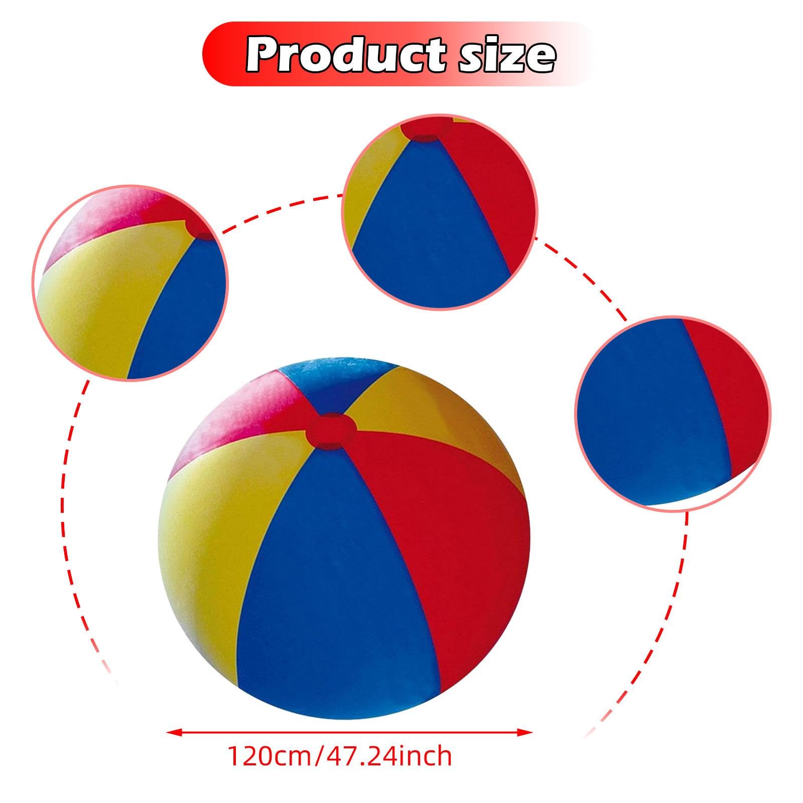 Pallone da Spiaggia Gonfiabile, Gioco da Giardino, Giocattolo Acquatico Estivo, Enorme, Pieghevole, Facile da Trasportare, Divertimento All'aperto, 120 cm