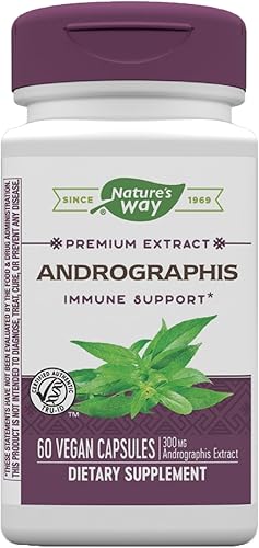 Nature's Way Extracto premium Andrographis, apoyo inmunológico*, 300 mg de extracto de Andrographis por porción, 60 cápsulas