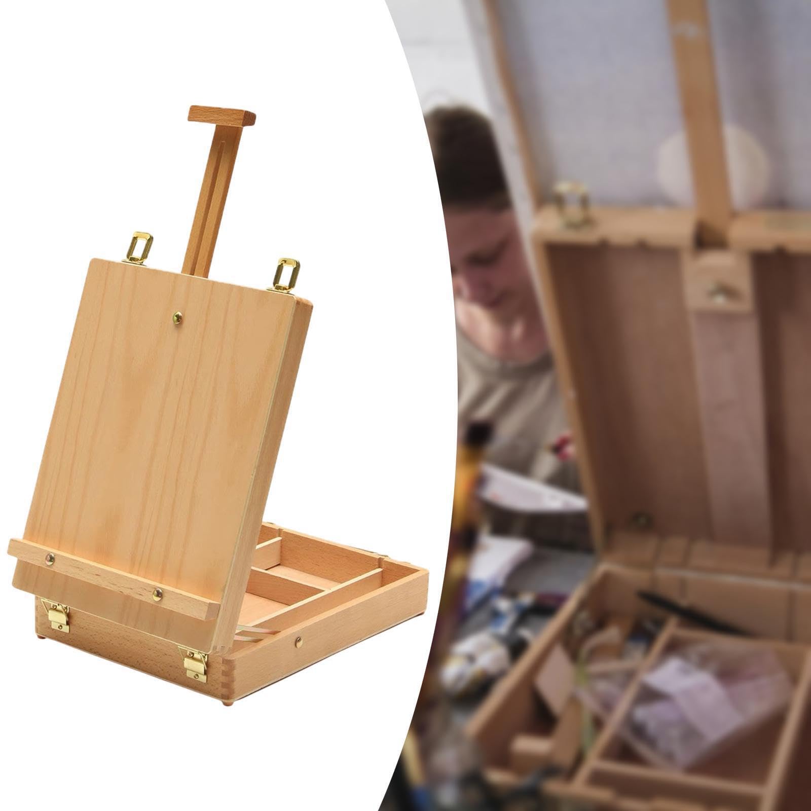 Ailan Boîte de rangement pour matériel d'art : chevalet pour les amateurs de peinture à la recherche d'un rangement durable avec un espace intérieur. Chevalet table en bois réglable pour le