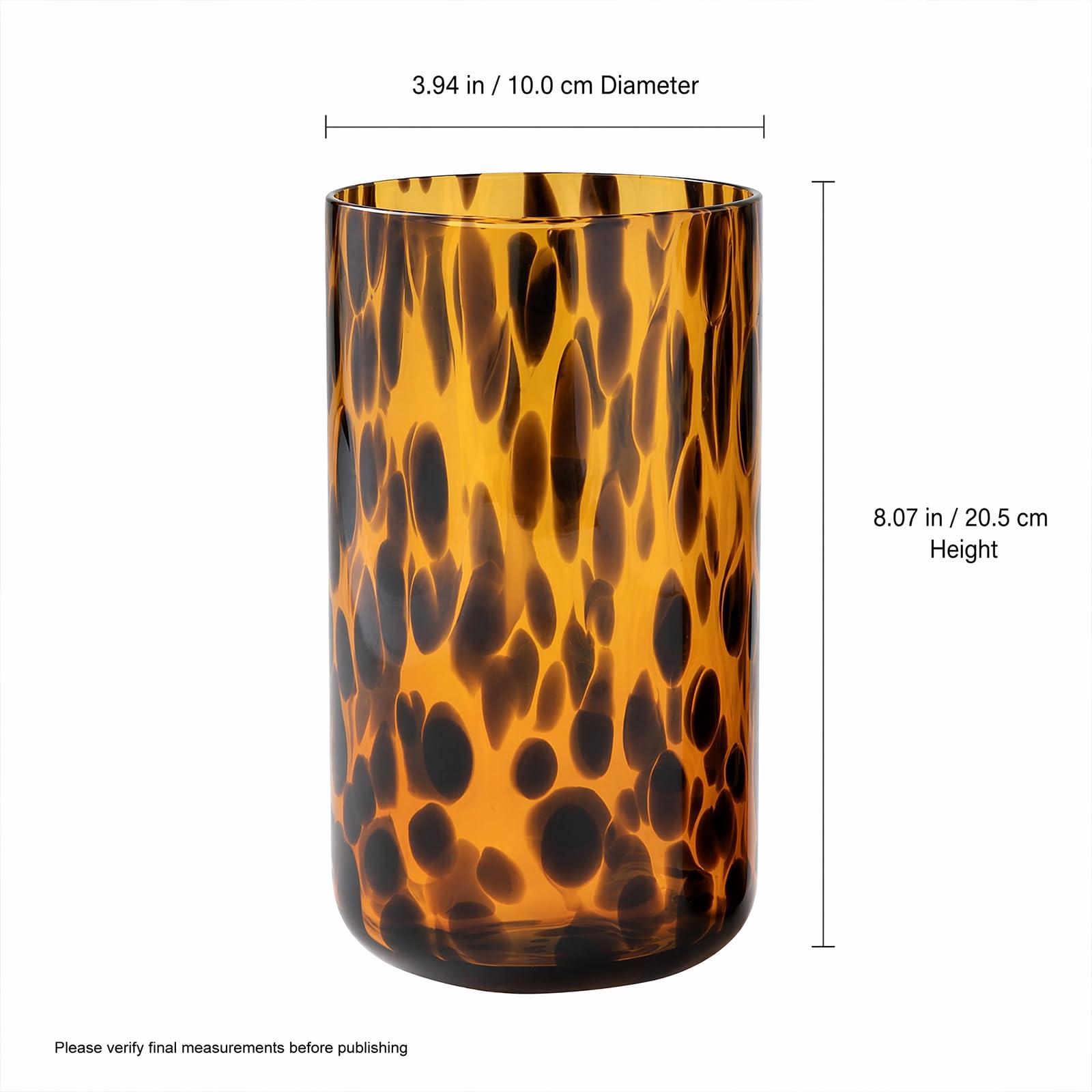 Set aus 6 Cocktailbechern mit Schildpatt-Look, braun, stilvoll, ohne Stiel | 591-ml-Cocktailbecher: schicke, stiellose Rocks-Gläser aus Glas – ideal für Gin, Tequila, Wodka & Softdrinks