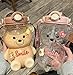 JQWSVE Kawaii Bear Straw Bottle, Kawaii Water Bottles Cute Water Bottle with Stickers, Leak-Proof Kawaii Bear Water Bottle for Office Travel