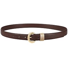 XZQTIVE Women Leather Belt for Jeans Pants Fashion Skinny Ladies Waist Belt with Gold Buckle