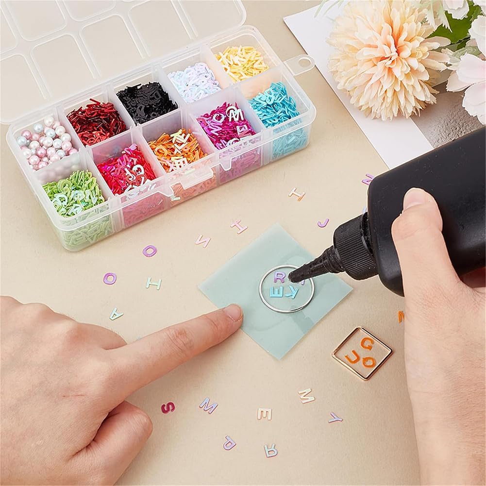 OLYCRAFT 140g Sequins Resin Fillers Alphabet Glitter Letter Sequins Resin Charms Flakes ABS Plastic Beads Resins Filling Accessories Sequin for Nail Art Decorations Nail Glitter and Resins Project