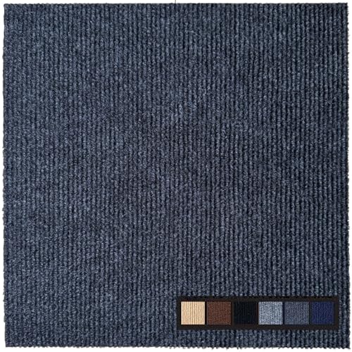 Self Adhesive Carpet Floor Tiles Anti-Slip, Easy to Peel and Stick Squares Carpet Tile - 12 Tiles/12 sq Ft