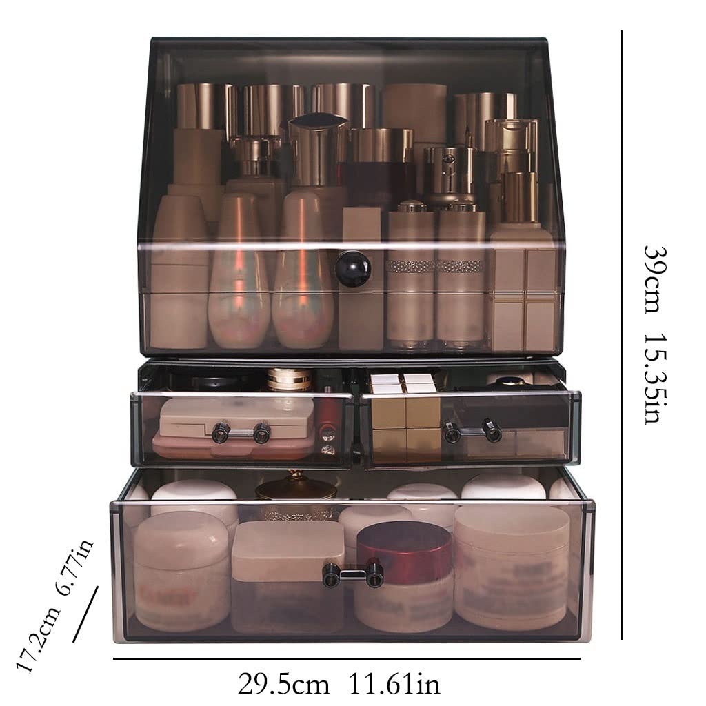 Organizador Maquillaje Caja de Almacenamiento cosmético acrílico Transparente Vanity(M)