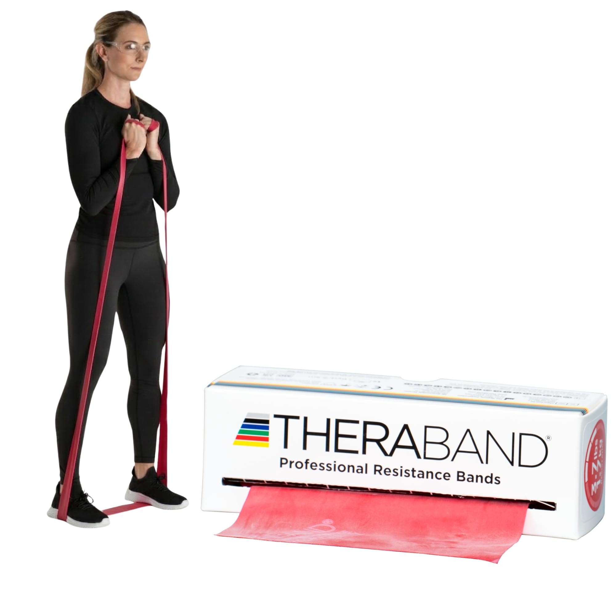 TheraBand 20030 Bandas de Resistencia de látex Profesionales para la Parte Superior del Cuerpo, Parte Inferior del Cuerpo y Ejercicio Central, Terapia física, Pilates Inferiores, Entrenamientos en