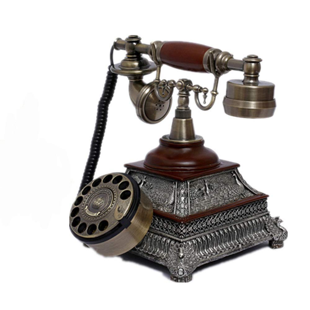 Telefon stacjonarny do domu, europejski telefon antyczny, telefony z tarczą obrotową, telefon stacjonarny retro, telefon stacjonarny na biurko, telefon przewodowy do domu i dekoracji, brąz